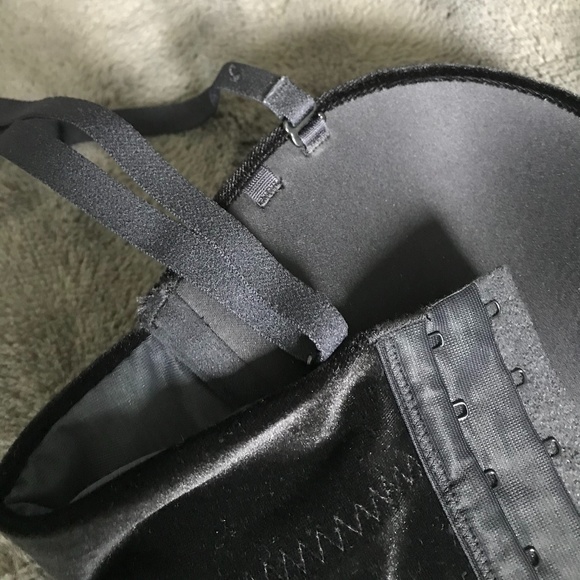 La SENZA Black Velvet Bustier Crop top Bra 32C/34B - Picture 7 of 8